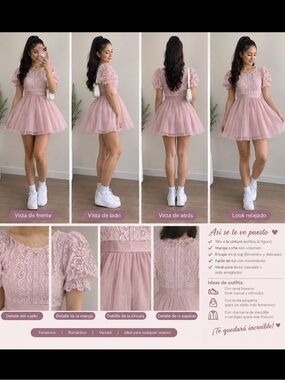 Simple Pink Lace Bodice Tulle Skirt Kids Dress